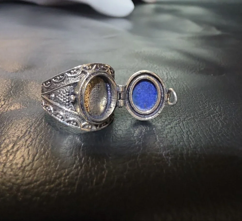 Lapis And 925 Poison Ring